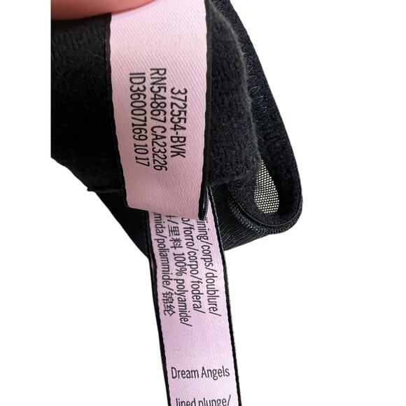 Victoria's Secret Dream Angels Lined Plunge Bra Black Lace High Neck Collar 34C - Picture 6 of 7